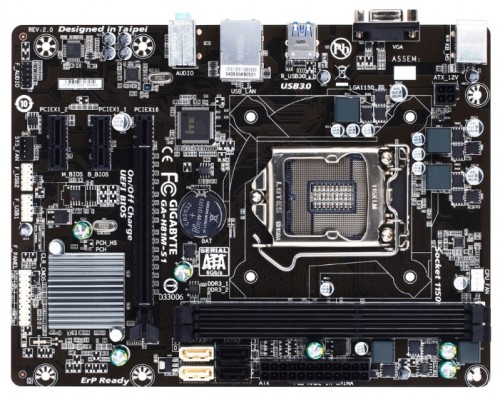 Мат.плата Giga-byte H81M-S1 s1150 Intel H81 microATX Bulk материнская плата форм-фактора microATXсокет LGA1150чипсет Intel H812 слота  DDR3 DIMM, 1333-1600 МГцразъемы SATA: 3 Гбит/с - 2; 6 Гбит/с - 2
