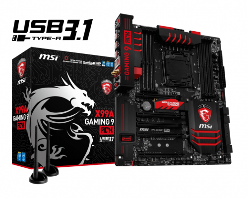 Мат.плата MSI X99A GAMING 9 ACK s2011 Intel X99 EATX RET 