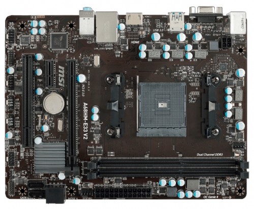 Мат.плата MSI A68HM-E33 V2 sFM2 AMD A68H microATX RET материнская плата форм-фактора microATXсокет FM2+чипсет AMD A68H2 слота  DDR3 DIMM, 1333-2133 МГцразъемы SATA: 6 Гбит/с - 4