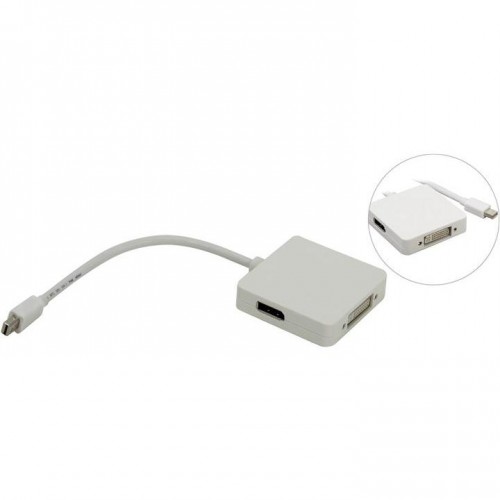 Переходник аудио-видео Telecom DP miniM - DP F,DVI-D F,HDMI 19F белый TA554 
