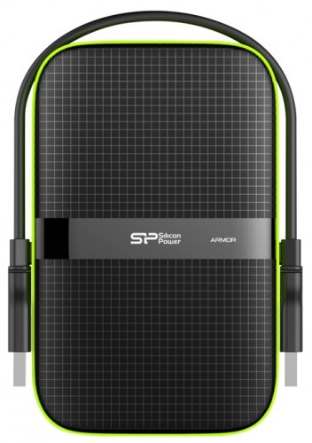 Внешний диск Silicon power HDD 1Tb 2.5&quot; USB3 черный SP010TBPHDA60S3K внешний жесткий дисклинейка Armor A60объем 1000 Гбинтерфейс USB 3.0вес 228 г