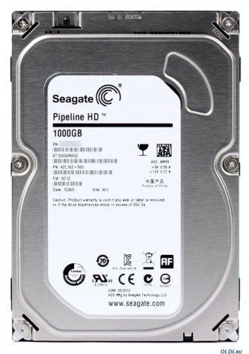 Жесткий диск Seagate HDD 1Tb 3.5&quot; SATA3 5900rpm 64mb ST1000VM002 Жесткий диск 1Tb Seagate ST1000VM002 SATA-III Pipeline HD 5900rpm, 64Mb